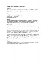 English Worksheet: lesson plan