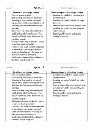 English worksheet: age or