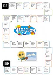 English Worksheet: Summer Vacation Board Game