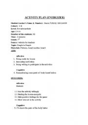 English Worksheet: warm-up