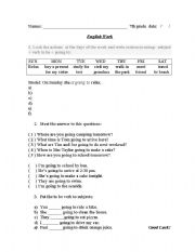 English Worksheet: Immediate future