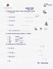 English Worksheet: GRADE TWO              SPELLING  