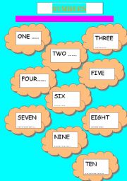 English Worksheet: NUMBERS