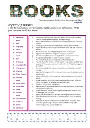 English Worksheet: BOOKS