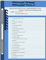 English Worksheet: REPORTED SPEECH - remedial work (3)