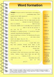 English Worksheet: Word formation - friends