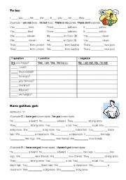 English Worksheet: verb: to be, have/has got (+key)