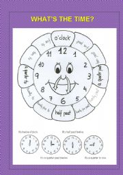 English Worksheet: The clock