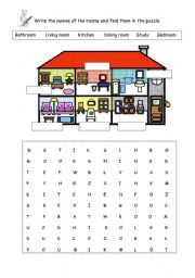 English Worksheet: Parts of the House