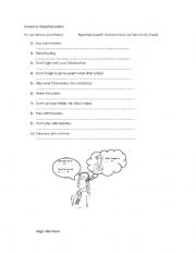 English Worksheet: Reported orders