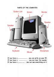 English Worksheet: Computer parts