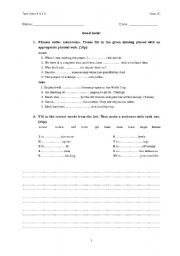 English worksheet: click on test