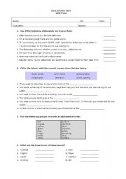 English Worksheet: Dictionary Test