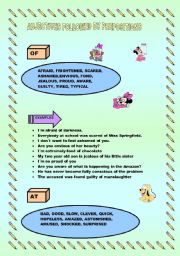 English Worksheet: ADJECTIVES FOLLOWED BY PREPOSITIONS
