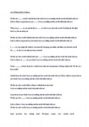 English worksheet: Ace Of Base/Life Is A Flower Song Worksheet