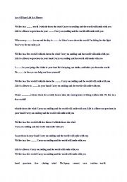 English Worksheet: Ace Of Base/Life Is A Flower Song Worksheet