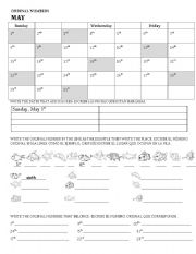 English Worksheet: ORDINAL NUMBERS