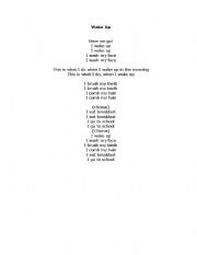 English Worksheet: wake up