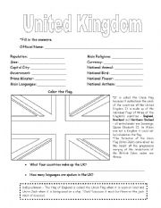English Worksheet: UK Fact File