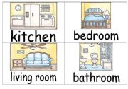 English Worksheet: Flashcards - Rooms