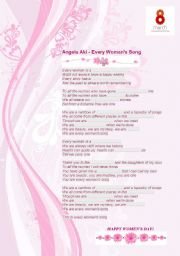 English Worksheet: Every Womans Song