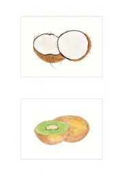 English Worksheet: a set of 16 fruit flashcards