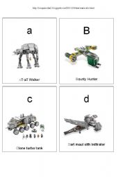 English worksheet: Star Wars ABC spaceships