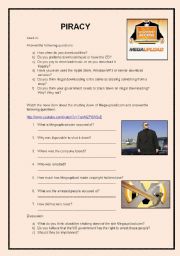 English Worksheet: Megaupload listening activity