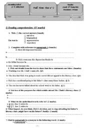 English Worksheet: full term test2
