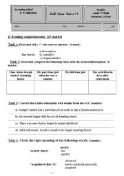 English Worksheet: full term test2