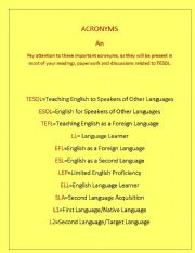 English Worksheet: Acronyms