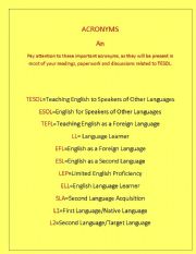 English Worksheet: Acronyms