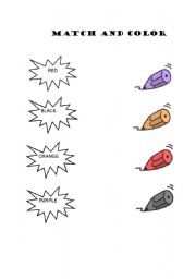English Worksheet: Colours paint and link