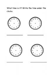 English worksheet: Read the time