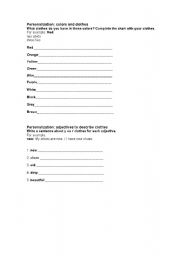 English Worksheet: Clothes colors