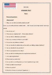 English Worksheet: MICHIGAN ECCE SPEAKING EXAMINATION