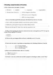 English Worksheet: End-of-term test n 2 (3rd formers arts)