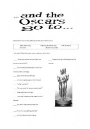 English worksheet: And the Oscar goes to...