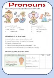 English Worksheet: Pronouns and Personal Information