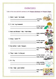 English Worksheet: Present Simple vs Present Continuous