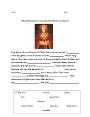 English Worksheet: Anne of Cleves
