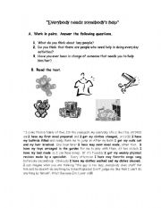 English Worksheet: Everybody needs help (Causative things)