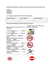 English Worksheet: 6.2.1 English exam