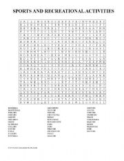 English Worksheet: sports puzzle