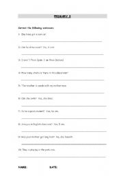 English worksheet: PRIMARY 3