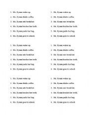 English worksheet: Gouin Series - Verbs and Nouns