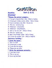 English Worksheet: Gramar