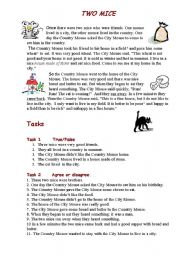 English Worksheet: Two mice