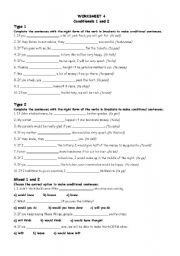 English Worksheet: First and Second Conditional