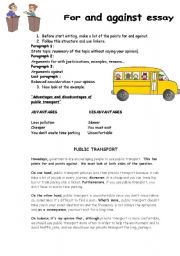 English Worksheet: Advantages and disadvantages of public transport